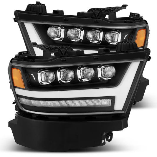 AlphaRex 880518 2019-2020 Ram 1500 HD NOVA LED Projector Headlight Plank Style Matte Black with Activation Light/Sequential Signal/DRL
