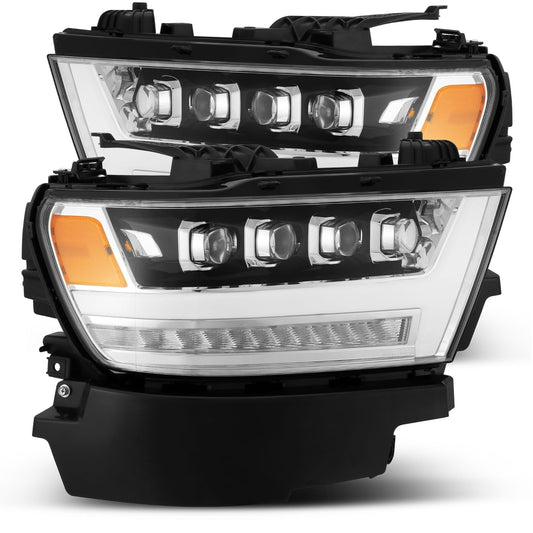 AlphaRex 880517 2019-2020 Ram 1500 HD NOVA LED Projector Headlights Plank Style Chrome with Activation Light/Sequential Signal/DRL