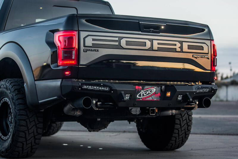 Addictive Desert Designs for 17-18 Ford F-150 Raptor HoneyBadger Rear Bumper w/ 10in SR LED Mounts