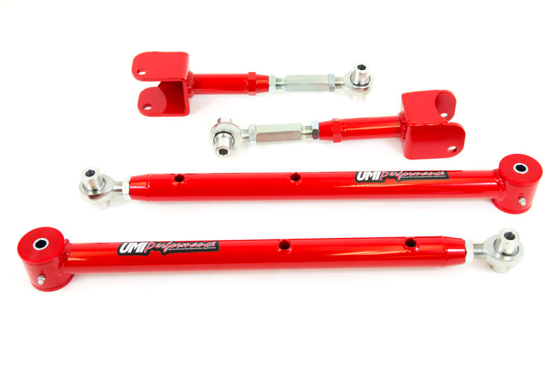 UMI Performance 401419-R Adjustable Upper and Lower Control Arm Kit Red