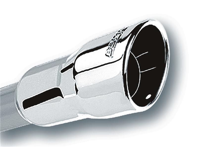 Borla 20237 2.25in Inlet 3.5in Round Rolled Angle Cut Intercooled Outlet x 6.5in Long Embossed Tip - #20237