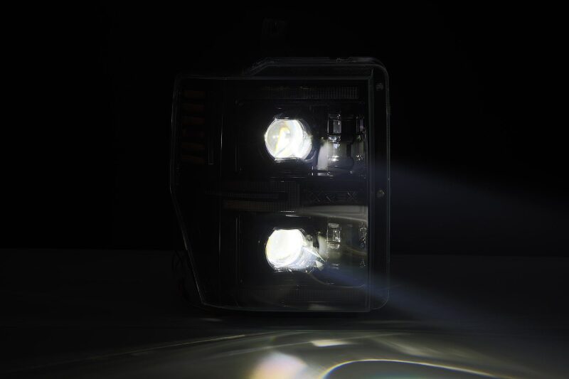 AlphaRex 880313 08-10 Ford F250-550 LUXX-Series LED Projector Headlights Alpha-Black w/Activation Light/Sequential Signal