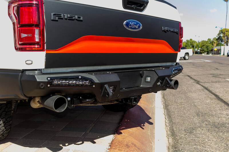 Addictive Desert Designs for 17-18 Ford F-150 Raptor HoneyBadger Rear Bumper w/ 10in SR LED Mounts