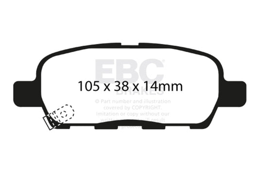 EBC 02 Infiniti G35 3.5 w/o DCS Redstuff Rear Brake Pads DP31666C