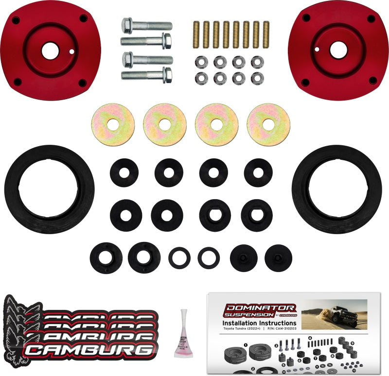 Camburg Engineering CAM-310203 Dominator Preload Spacer Kit 1.5 in Red for 2022-2025 Toyota Tundra