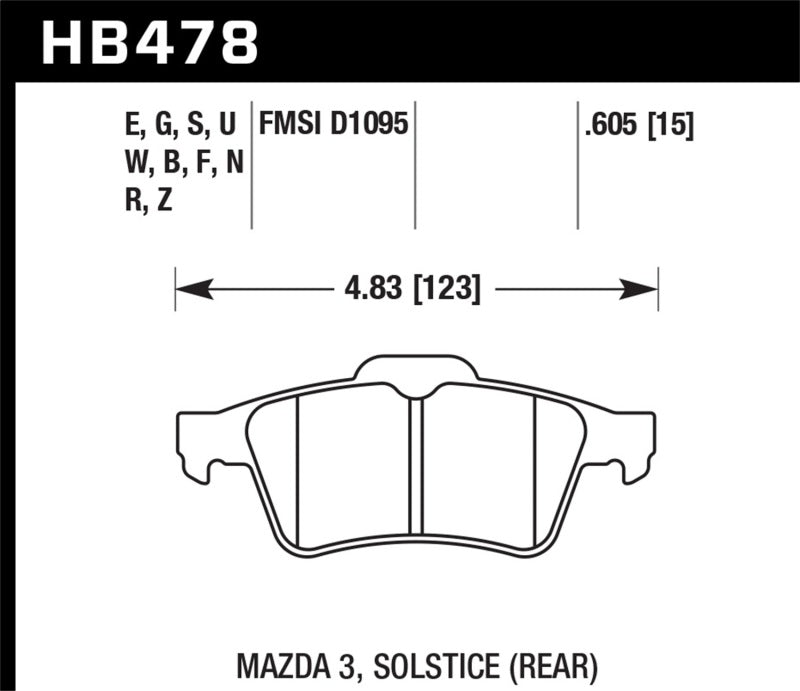 Hawk Performance HB478G.605 DTC-60 Motorsport Brake Pads