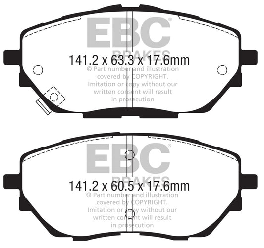 EBC 2017+ Toyota C-HR 2.0L Yellowstuff Front Brake Pads DP42368R