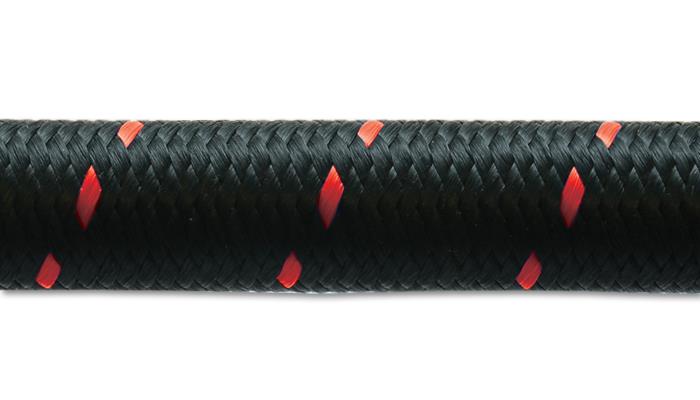 Vibrant -6 AN Two-Tone Black/Red Nylon Braided Flex Hose E85 Friendly