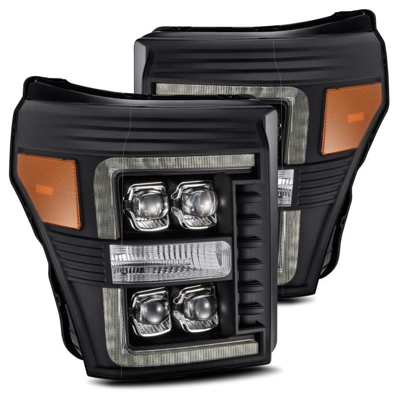 AlphaRex 880149 11-16 Ford F-350 SD NOVA LED Projector Headlights Plank Style Black w/Activation Light/Sequential Signal