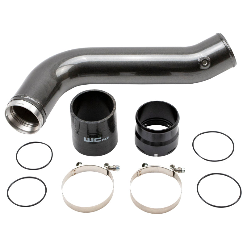 Wehrli Custom Fabrication WCF100381-GW Passenger Side 3.5in Intercooler Pipe Gloss White for 2020-2026 Chevrolet Silverado / GMC Sierra 2500 HD / 3500 HD L5P Duramax