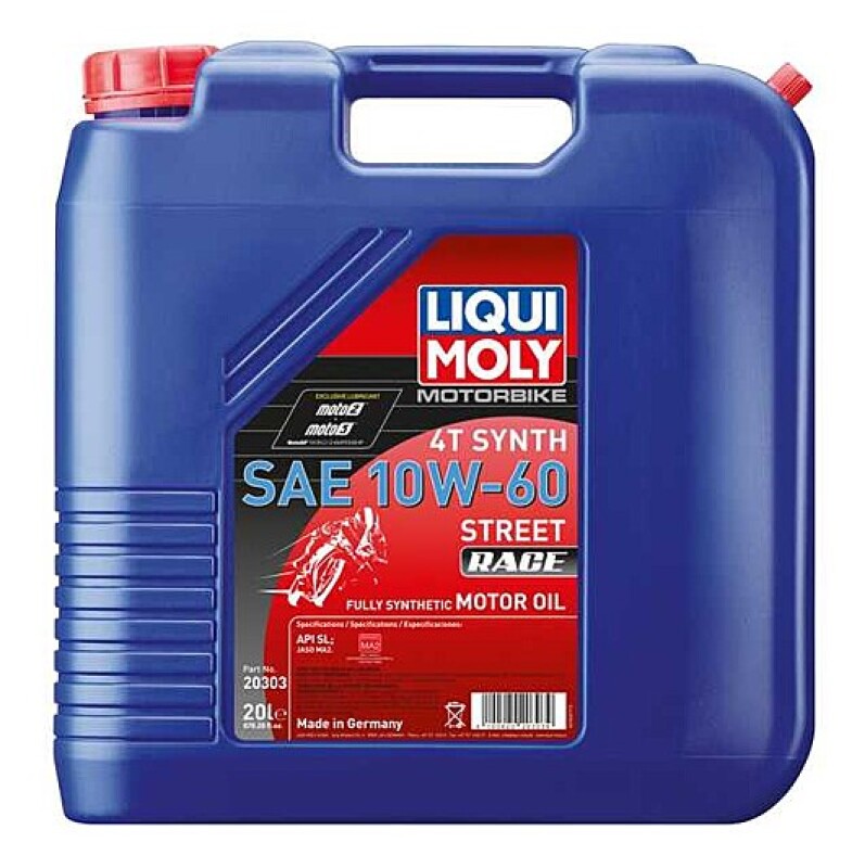LIQUI MOLY 20L Motorbike 4T Synth SAE 10W-60 Street Race (20303)
