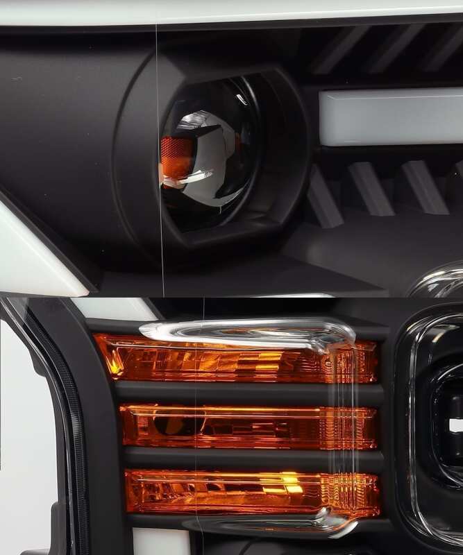 AlphaRex 880156 15-17 Ford F-150 PRO-Series Projector Headlights Plank Style Black with Activation Light/Sequential Signal