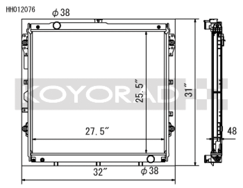 Koyo HH012076 for Toyota 10-13 Tundra 4.6L/07-13 Tundra 5.7L V8 (AT) Racing Radiator