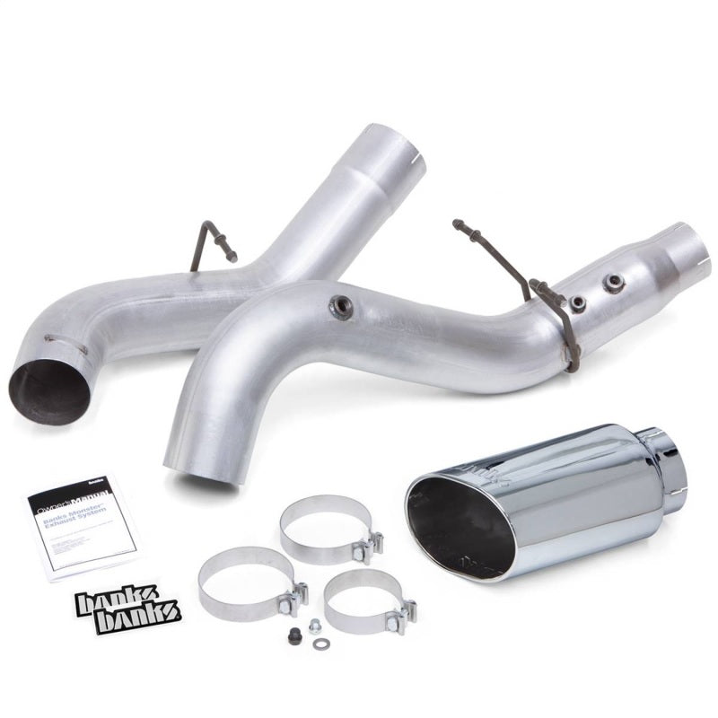 Banks Power Monster® Exhaust, 5.0" 409 SS, 2020-23  Chevy/GMC 2500/3500 6.6L Duramax, L5P, w/ SideKick® S/S Chrome Tip