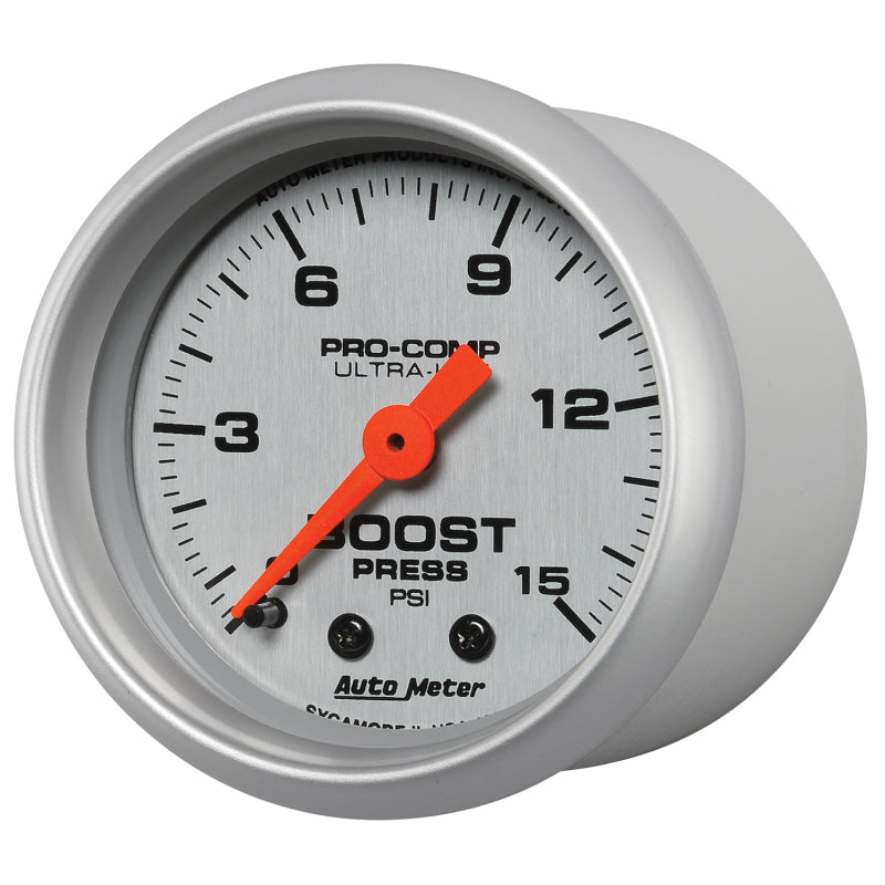 AutoMeter 4302 Ultra-Lite 52mm 0-15 PSI Mechanical Boost Gauge