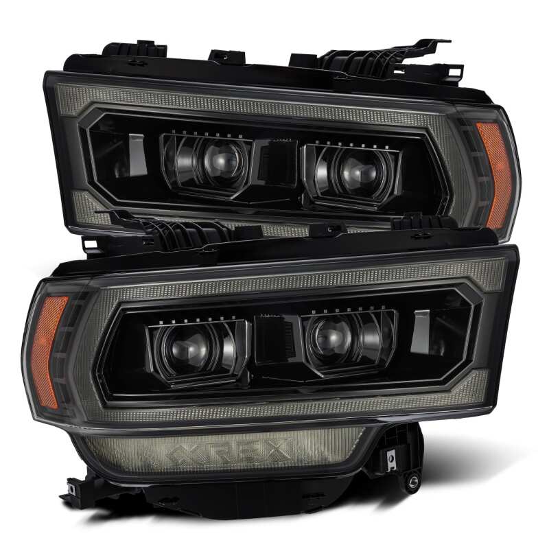 AlphaRex 880546 19-21 Ram 2500 PRO-Series Projector Headlights Plank Style Alpha Black w/Activation Light