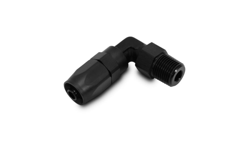 Vibrant Male NPT 90 Degree Hose End Fitting -8AN - 3/8 NPT