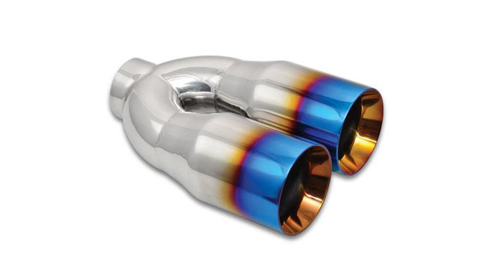 Vibrant 2.5in ID Dual 3.5in OD Round SS Tips 1339B