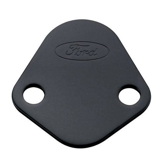 Ford Racing Fuel Pump Block Off Plate - Black Crinkle Finish with Ford Oval