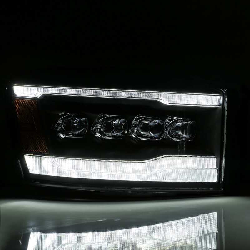 AlphaRex 880536 06-08 Dodge Ram 1500 HD NOVA LED ProjHeadlights Plank Style Black w/Sequential Signal/DRL/Amber LED