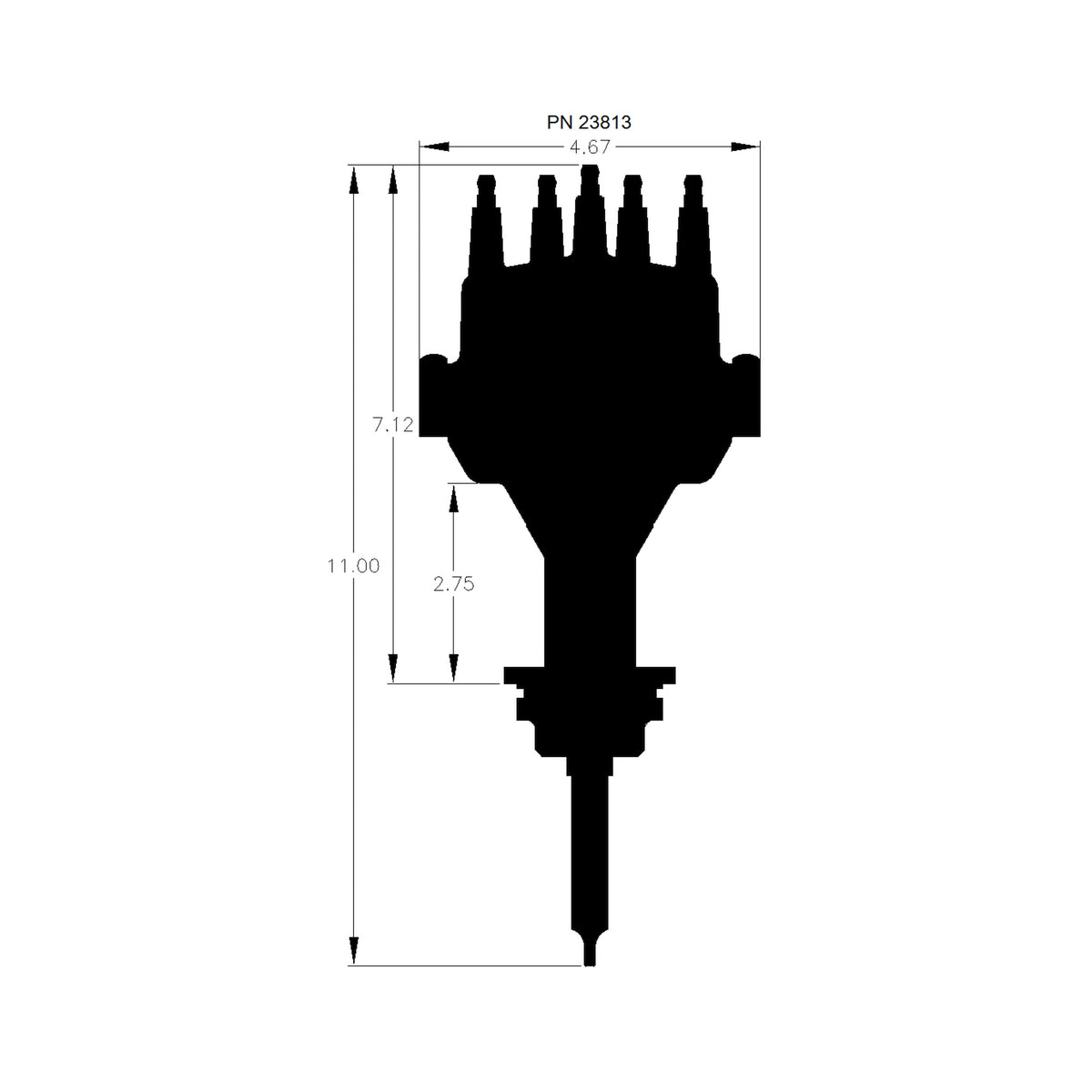MSD 23813 Black, for Chrysler 318-360 Dual Sync Distributor