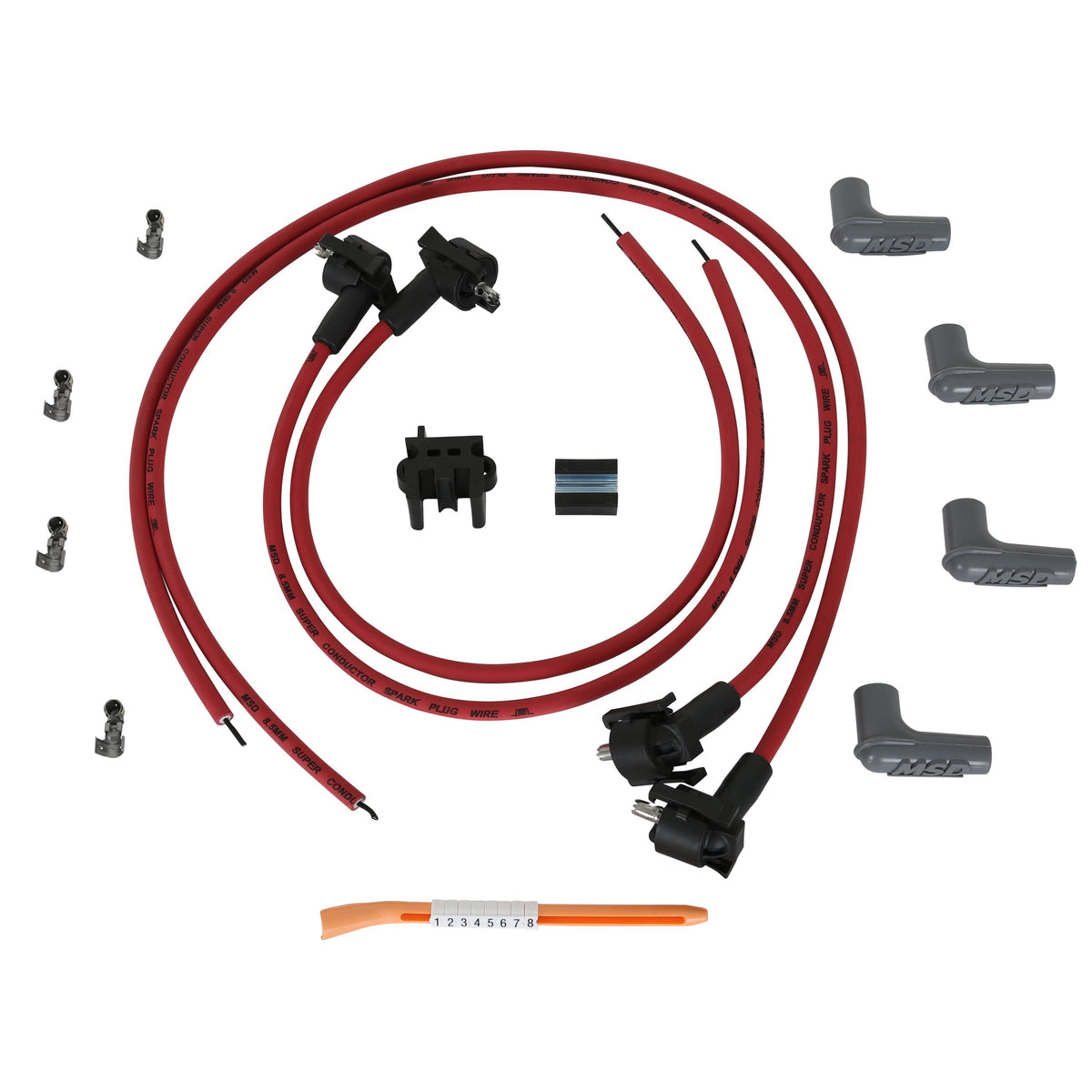 MSD 31689 Super Conductor Spark Plug Wire Set, 4 Cylinder Midget