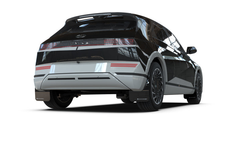Rally Armor UR Mud Flaps - 2022-2024 Hyundai Ioniq 5 - Black/White Logo - #MF87-UR-BLK-WH