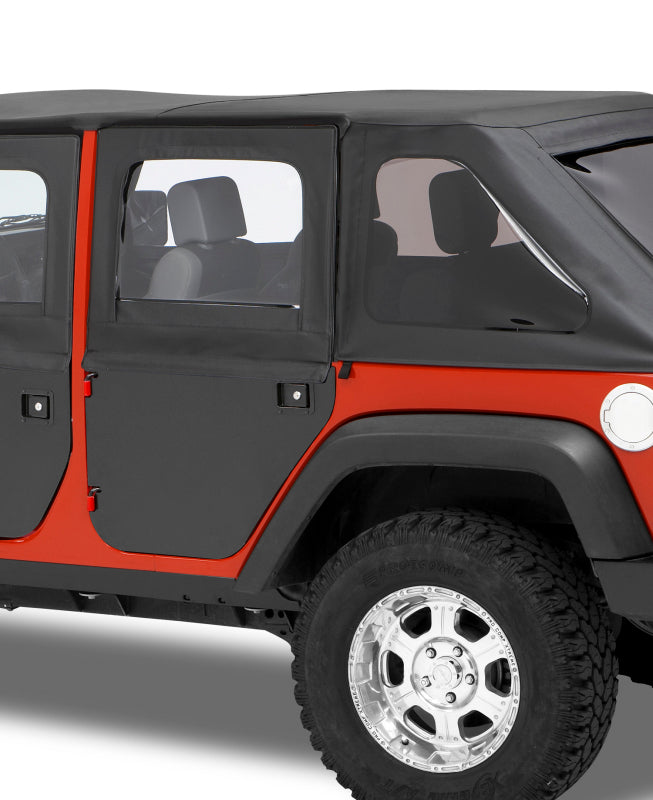 Bestop 07-18 Jeep Wrangler JK 4-Door Full Fabric Doors (Rear Doors Black Diamond)