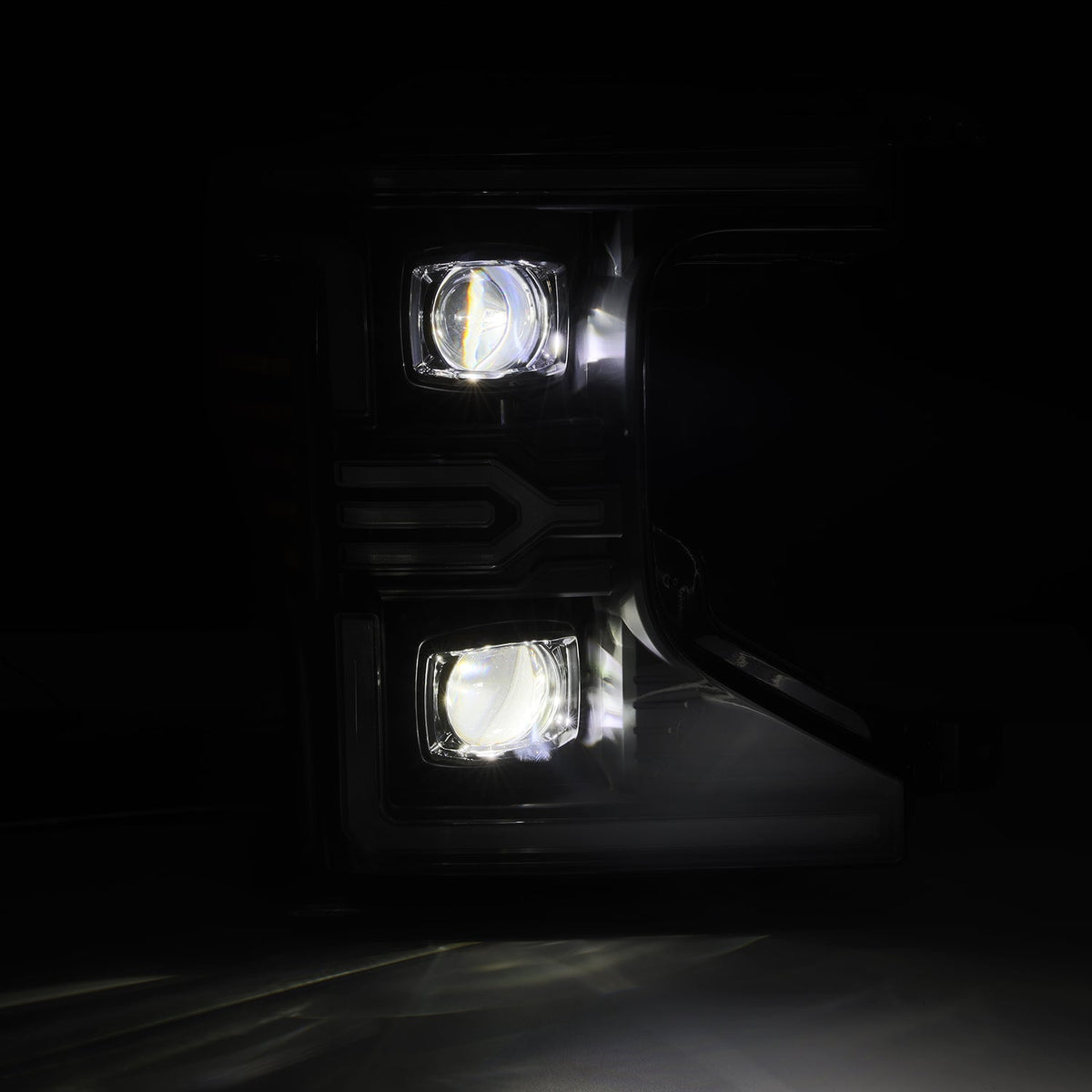 AlphaRex 880341 20-22 Ford F-250/350/450/550 SD LUXX-Series LED Projector Headlights Bk with Activation Light Sequential Signal & Switchback DRL