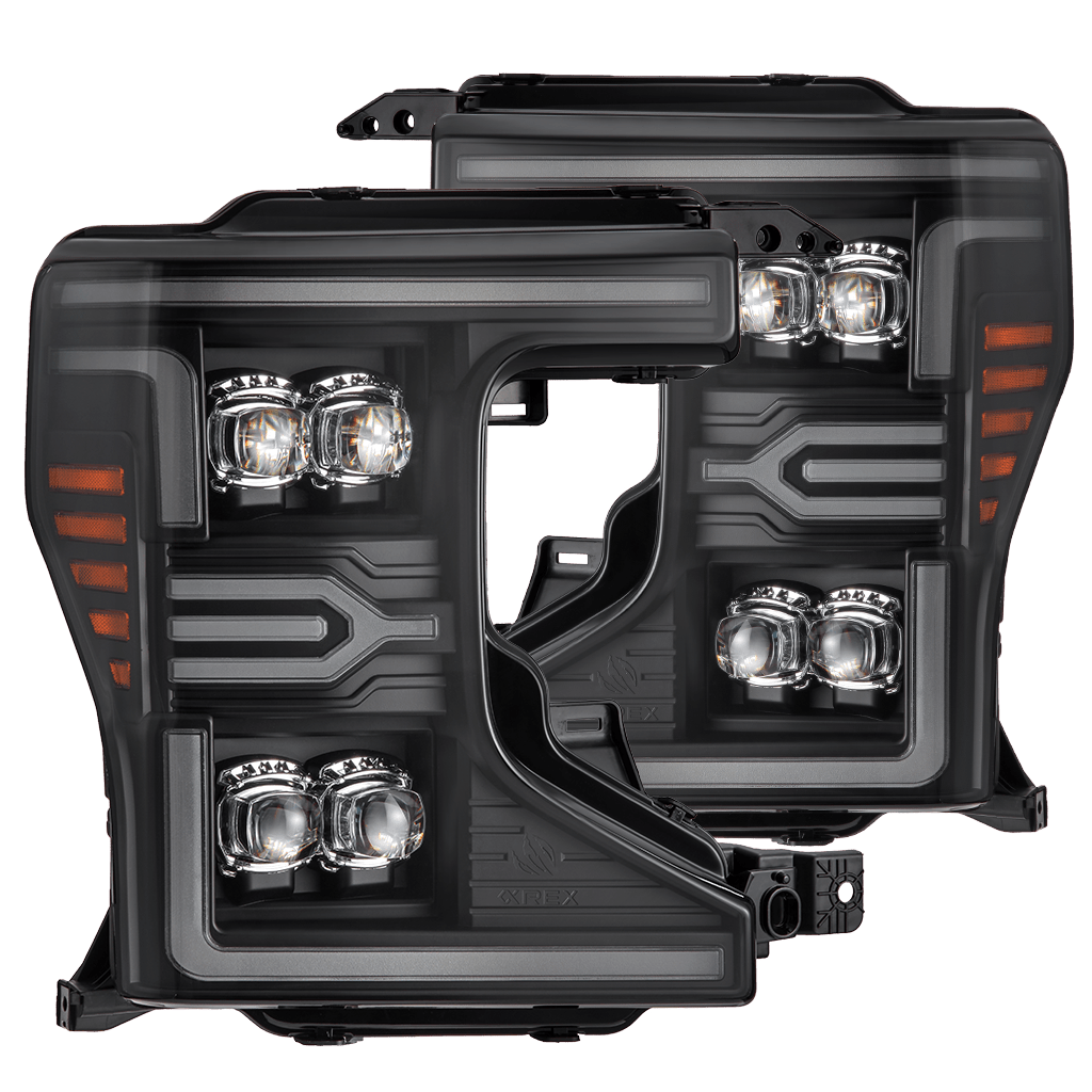 AlphaRex 880338 20-22 Ford F-250/350/450 SD NOVA-Series LED Projector Headlights Bk with Activation Light Sequential Signal & Switchback DRL