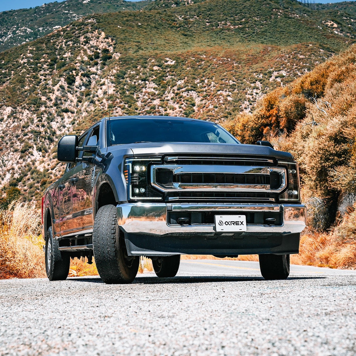 AlphaRex 880339 20-22 Ford F-250/350/450/550 SD NOVA-Series LED Projector Headlights Chrome with Sequential Signal & Switchback DRL