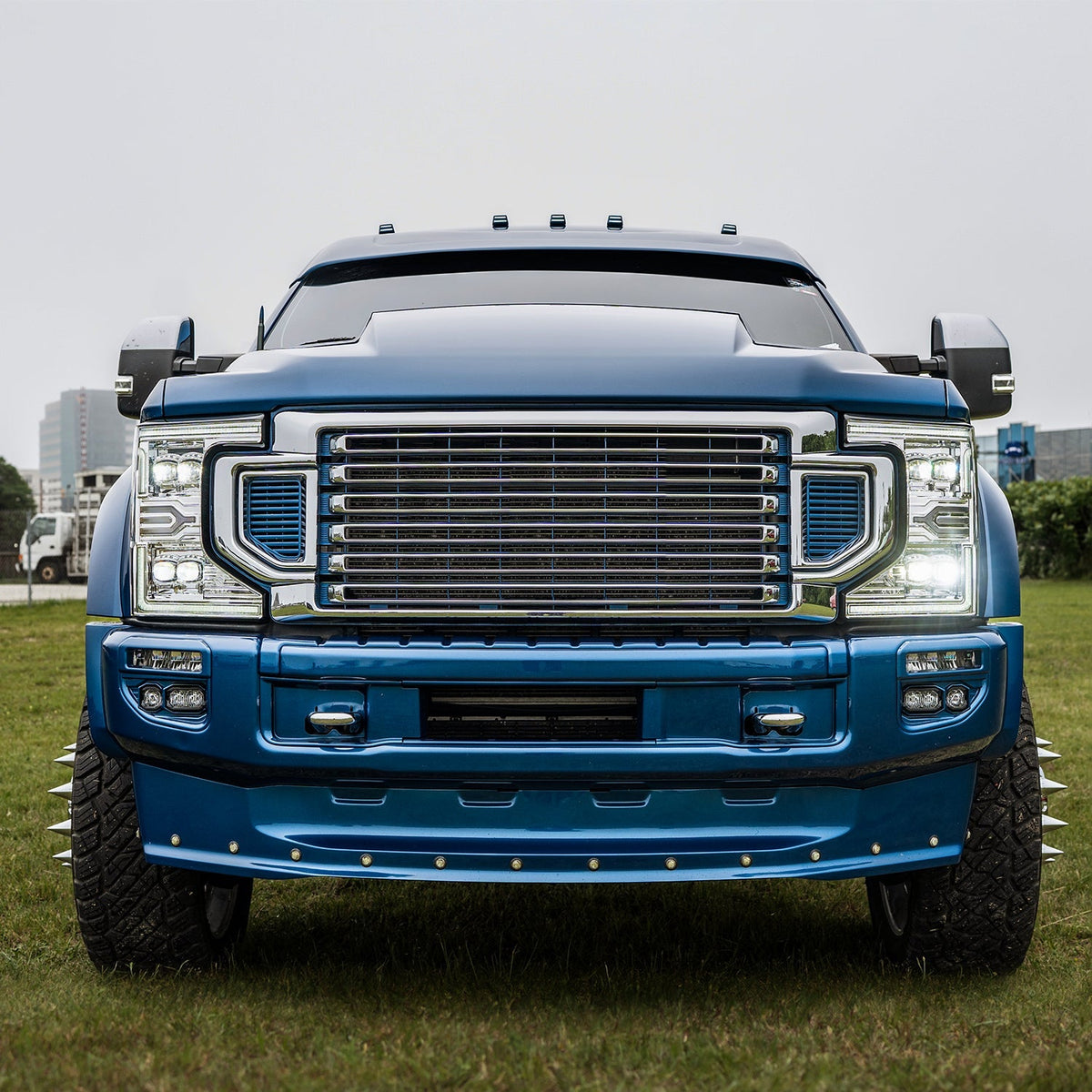 AlphaRex 880339 20-22 Ford F-250/350/450/550 SD NOVA-Series LED Projector Headlights Chrome with Sequential Signal & Switchback DRL