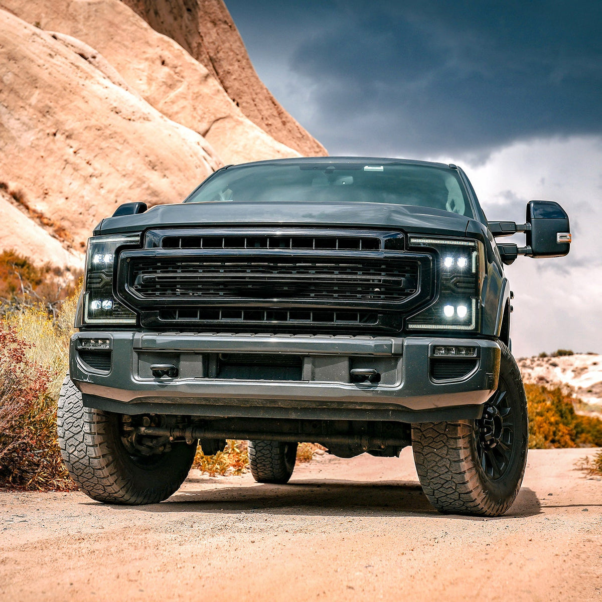 AlphaRex 880338 20-22 Ford F-250/350/450 SD NOVA-Series LED Projector Headlights Bk with Activation Light Sequential Signal & Switchback DRL