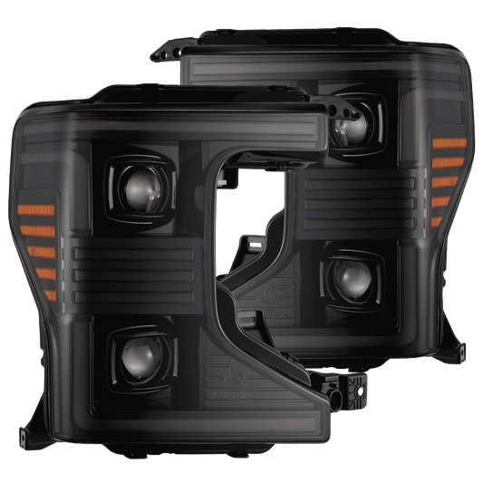 AlphaRex 880345 20-22 Ford F150 Pro-Series Projector Headlights Alph. Black with Act.Light / Sequential Signal / DRL