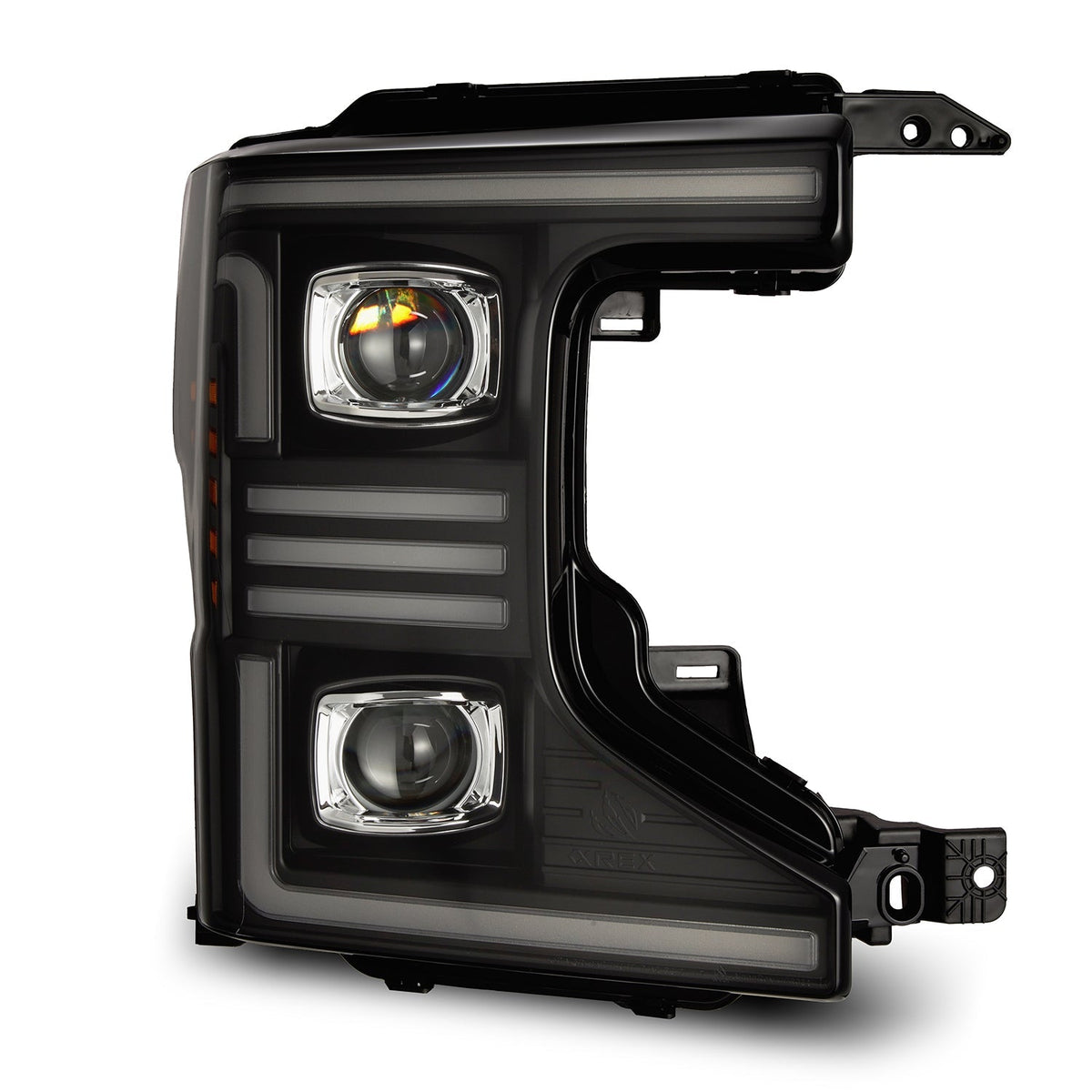 AlphaRex 880344 20-22 Ford F150 Pro-Series Projector Headlights Black with Activation Light / Sequential Signal / DRL