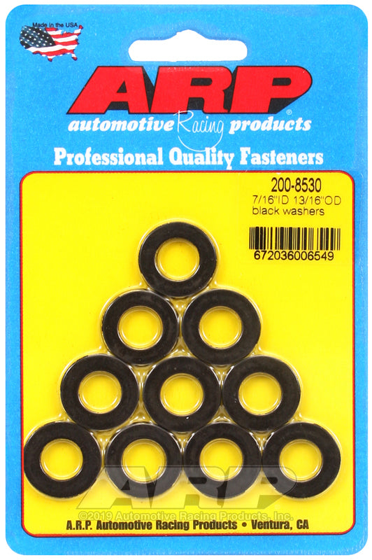 ARP 200-8530 7/16in ID 13/16in OD Black Washers (Pack of 10)