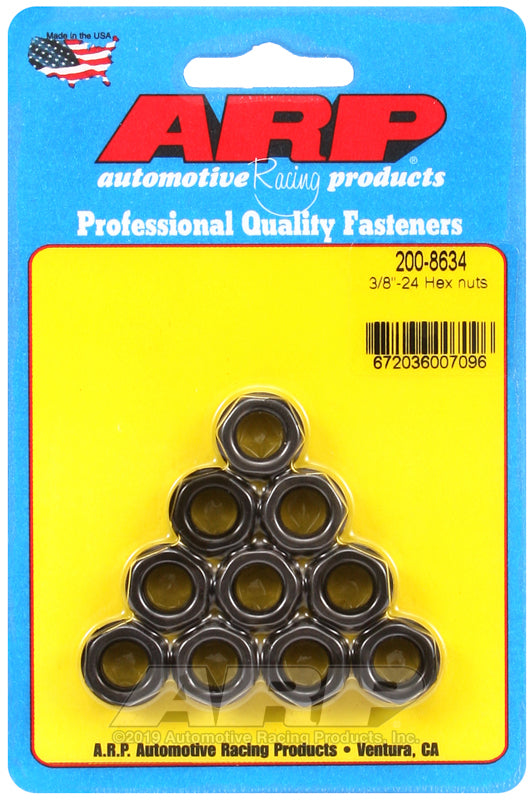 ARP 200-8634 3/8-24 Hex Nut Kit (10 pack)