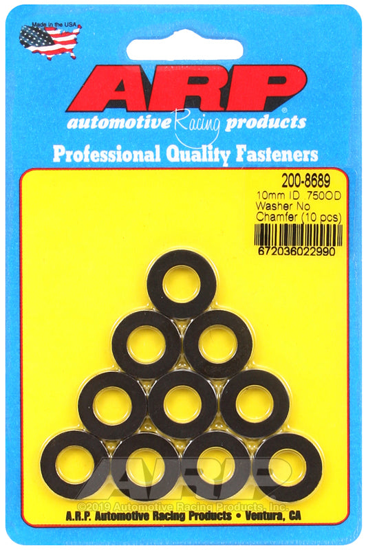 ARP 200-8689 M10 ID 3/4in OD Chamfer Black Washers (10 pack)