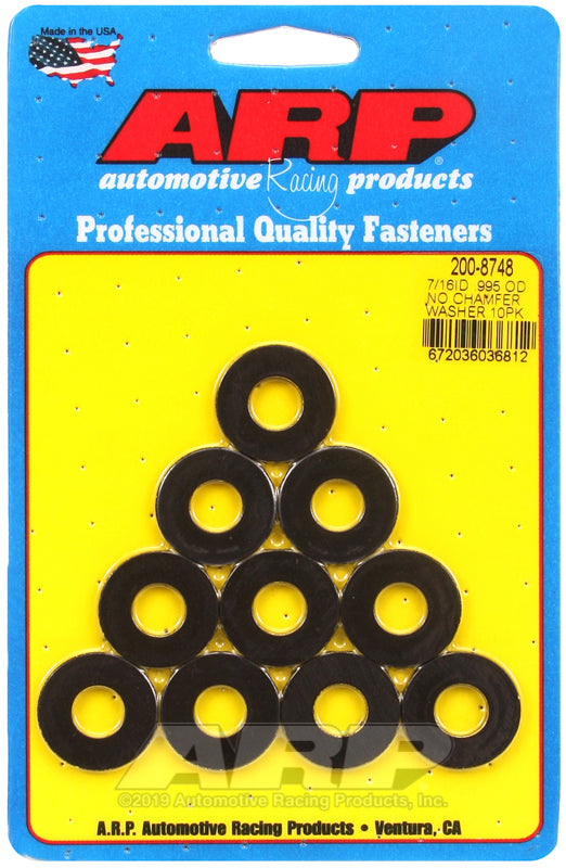 ARP 200-8748 7/16 ID .995in OD Black Washers (10 pack)