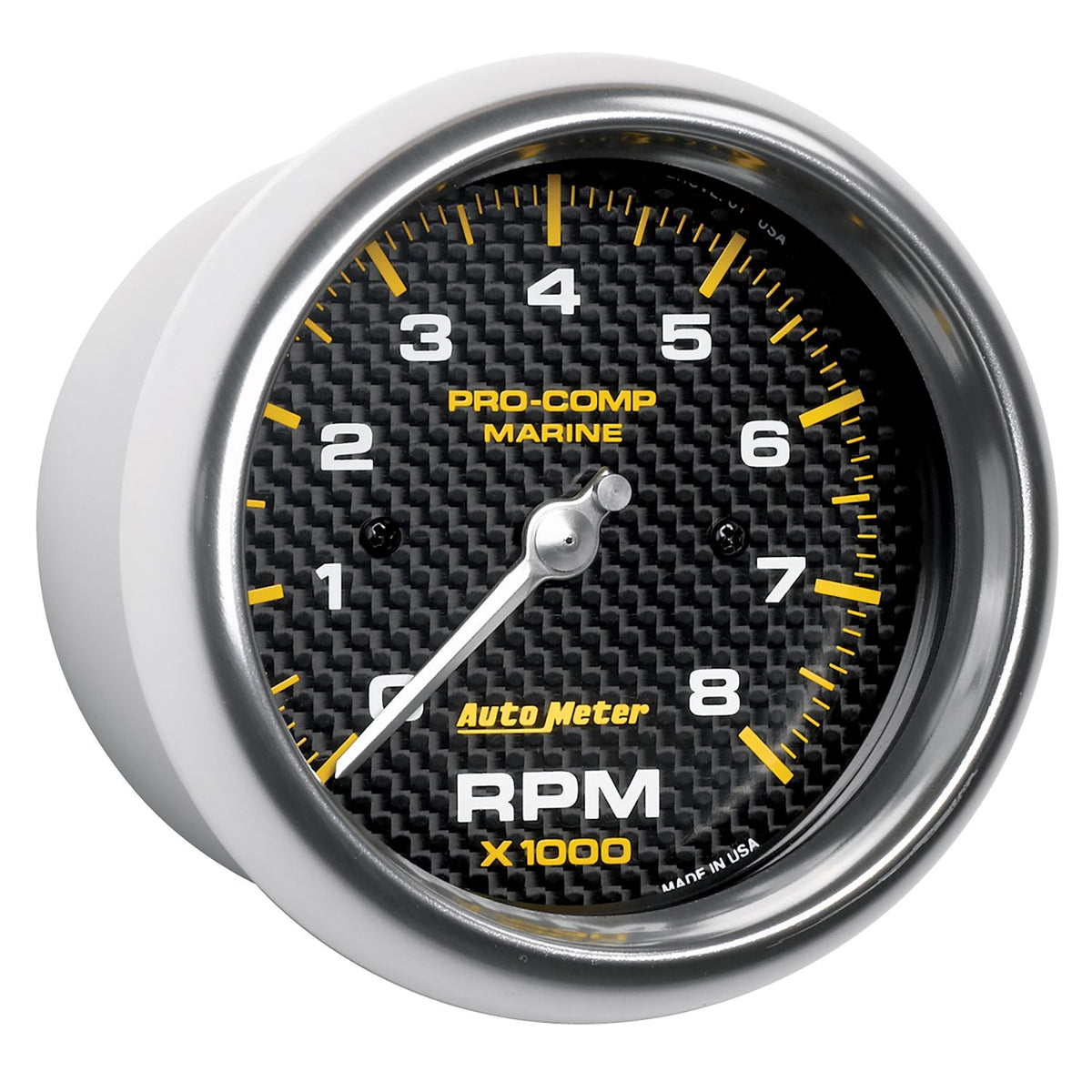 AutoMeter 200779-40 Marine Carbon Fiber 3-3/8in 8K RPM In-Dash Tachometer