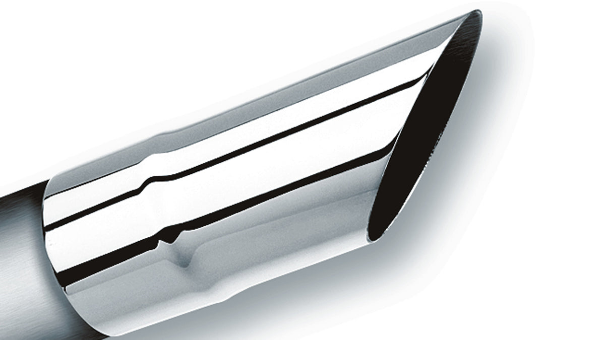 Borla 20106 Polished Exhaust Tip Single Round Angle-Cut (2.25 in Inlet, 2.25 in Outlet)