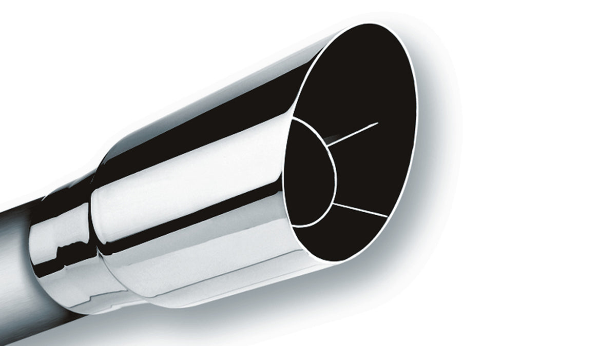 Borla 20122 Polished Exhaust Tip Single Round Angle-Cut (3 in Inlet, 3.5 in Outlet)