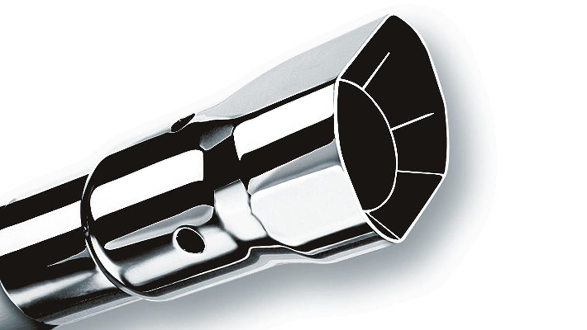 Borla 20132 Polished Exhaust Tip Single Square Angle-Cut Intercooled (2.5 in Inlet)