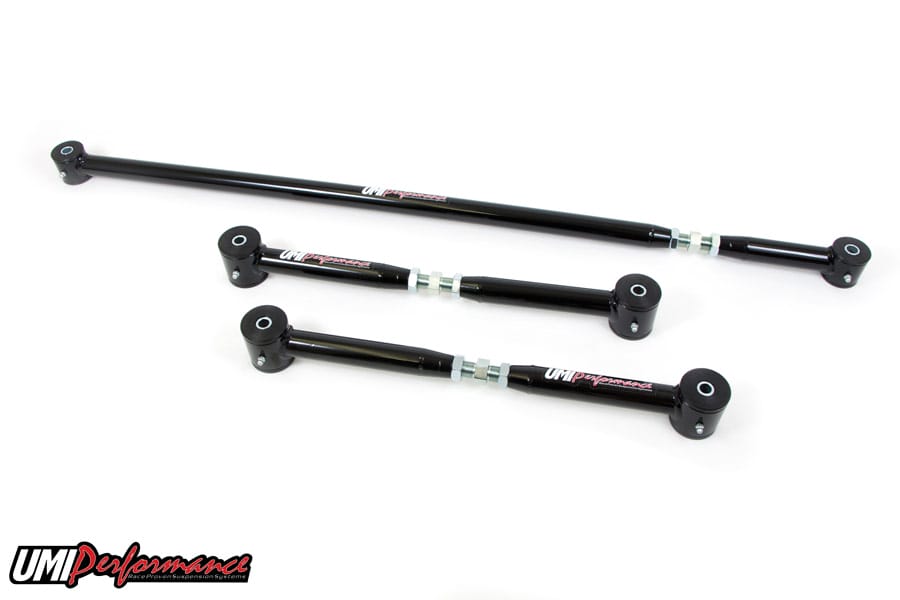 UMI Performance 201829-B On-Car Adjustable Lower Arms and Panhard Bar Black
