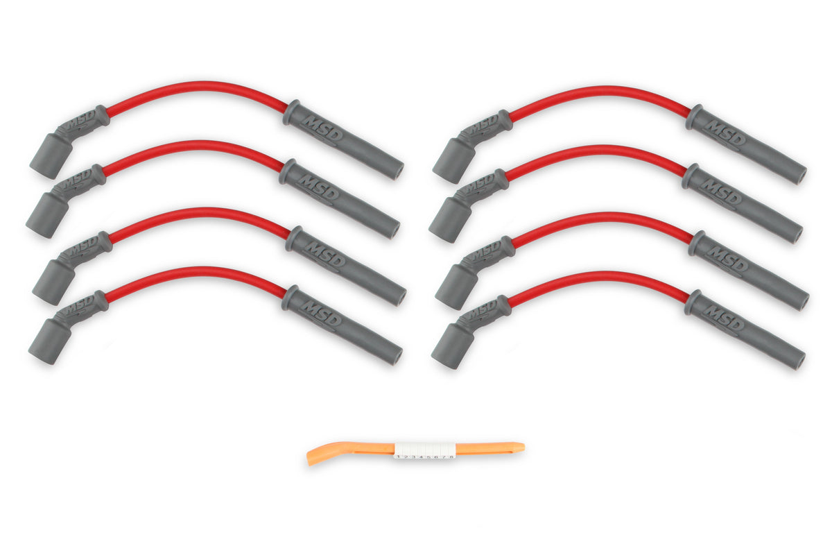 MSD 32829 Super Conductor Spark Plug Wire Set - 99-13 GM Truck & SUV - Red