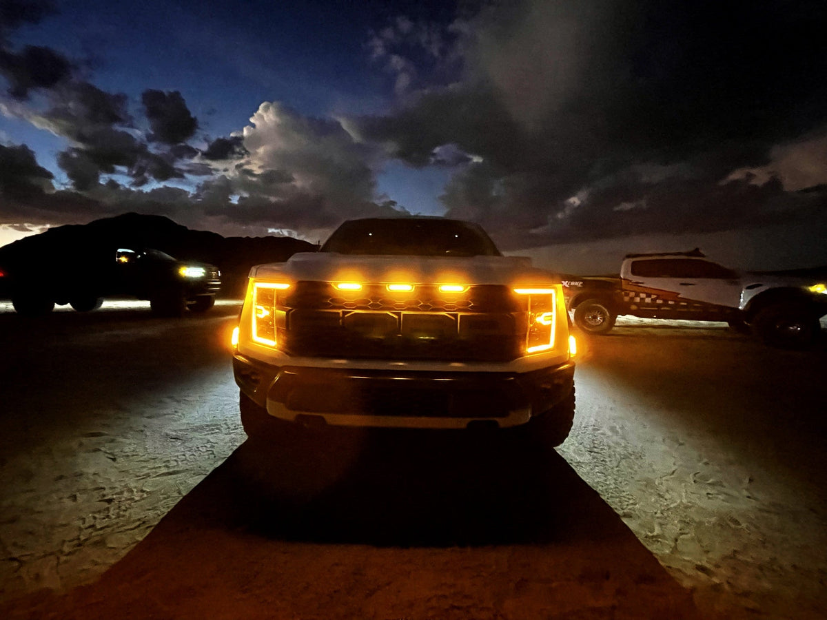 AlphaRex 880137 21-22 Ford F-150 NOVA LED Projector Headlights Plank Style Black with Activation Light/Sequential Signal