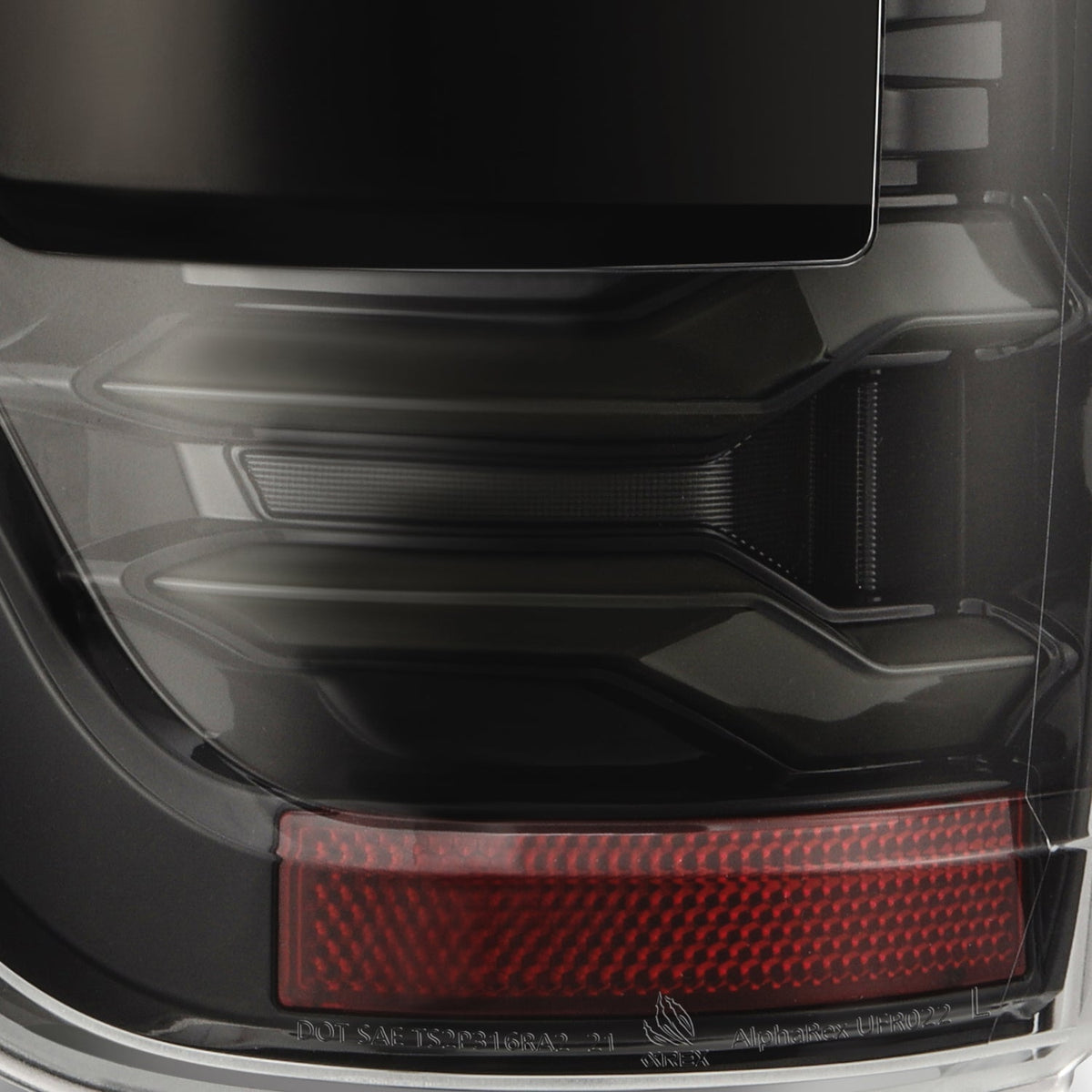 AlphaRex 653060 21-23 Ford F-150 LUXX LED Taillights - Alpha-Black with BLIS