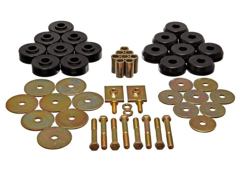 Energy Suspension Body Mount Set Exc. Convertible - Black 3.4166G