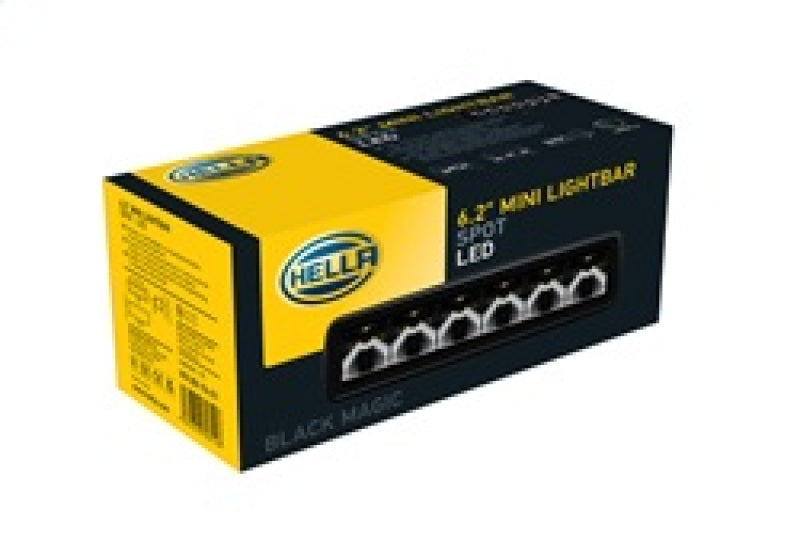 HELLA 358176211 Black Magic 6 LED Mini Light Bar - Spot Beam