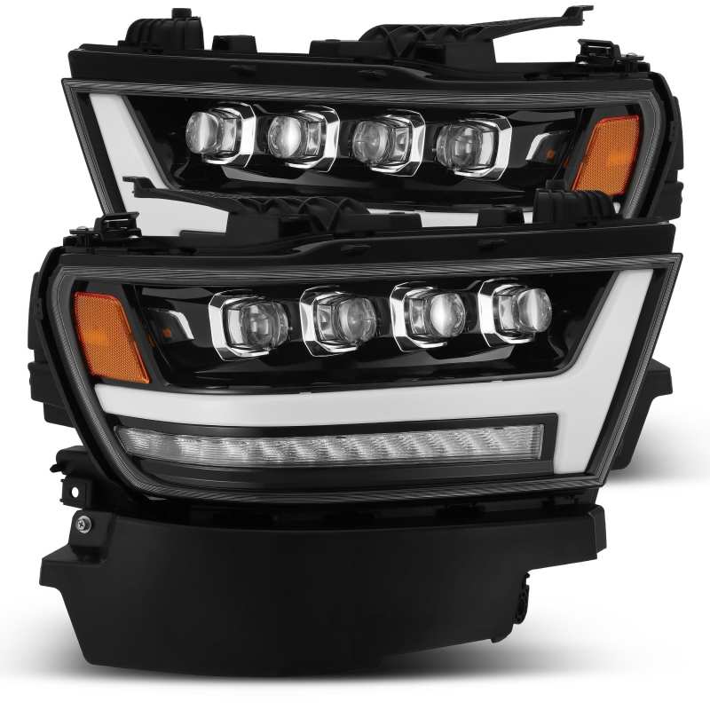 AlphaRex 880516 19-20 Ram 1500 HD NOVA LED Projector Headlights Plank Style Gloss Black w/Activation Lght/Sequential Signal/DRL